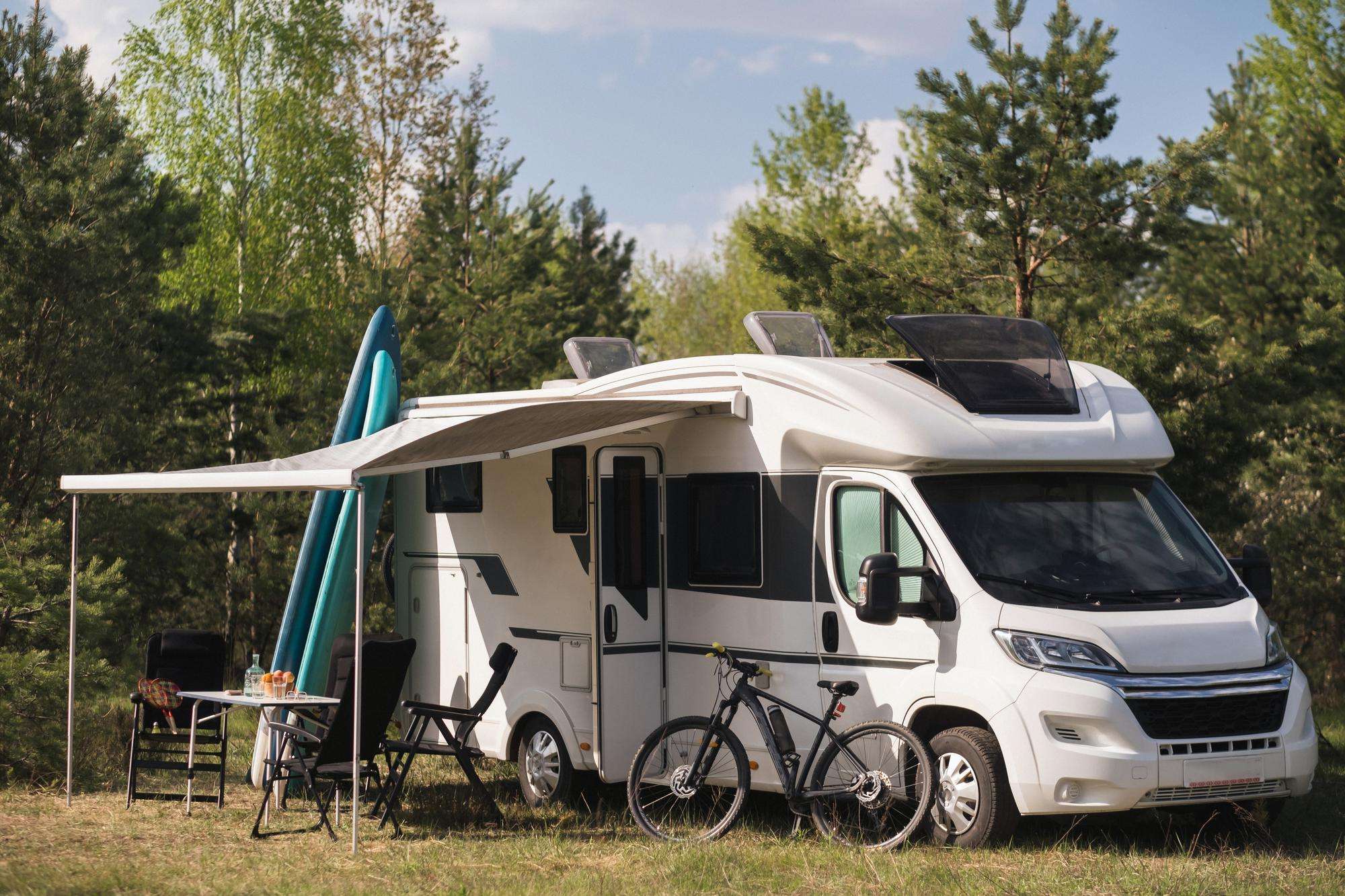 Custom camper interior fit-out with timber cabinetry